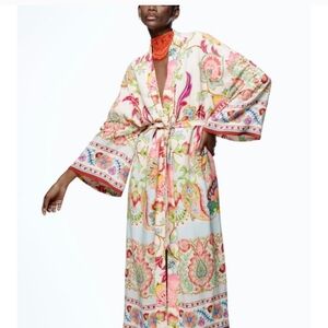 NEW Zara Boho kimono style robe size Large